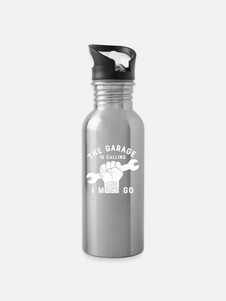 mechanic - Water bottle with straw - silver