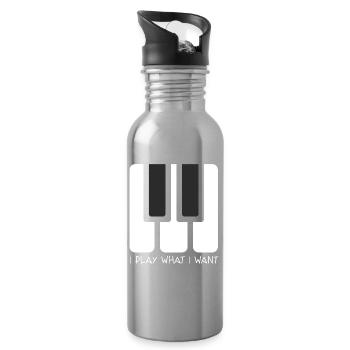 I PLAY WHAT I WANT - Trinkflasche mit integriertem Trinkhalm - Lightsilver - Rechts