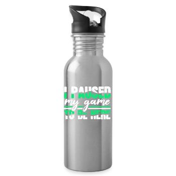 Gamer Gaming - Trinkflasche mit integriertem Trinkhalm - Lightsilver - Rechts