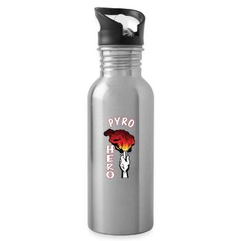 Fougueux Ultras Fans de football Pyro Hero - Gourde avec paille intégrée - argent clair - Droite