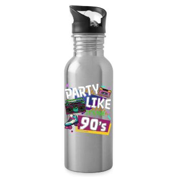 90's nineties vintage - Water bottle with straw - silver - Right