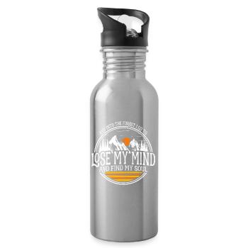 Into The Forest I Go To Lose My Mind Find My Soul - Water bottle with straw - silver - Right