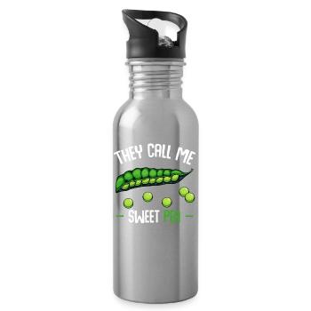 They call me Sweet Pea - Water bottle with straw - silver - Right