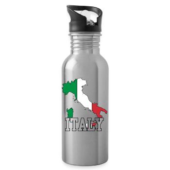 Italy - Water bottle with straw - silver - Right