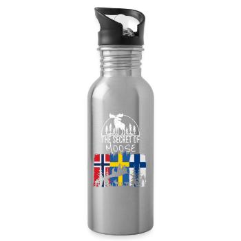 Le secret de l'orignal - Norvège - Suède - Finlande - Gourde avec paille intégrée - argent clair - Droite