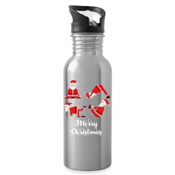 Yoga Noël Fitness - Gourde avec paille intégrée - argent clair - Droite