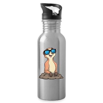 Erdmännchen Sonnenbrille - Trinkflasche mit integriertem Trinkhalm - Lightsilver - Rechts