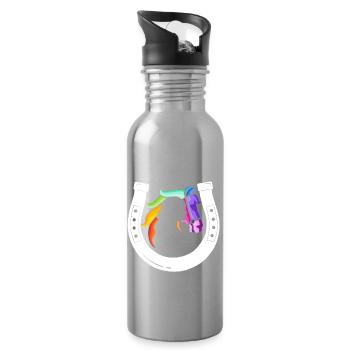 Rainbow Receiver Horseshoe - Water bottle with straw - silver - Right