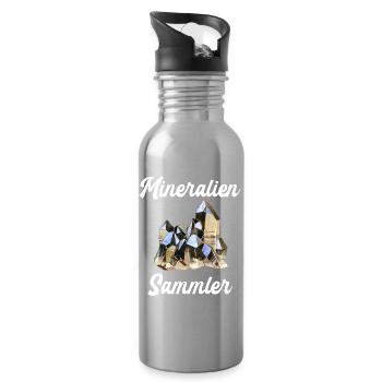 Mineralien Sammler Kristalle - Trinkflasche mit integriertem Trinkhalm - Lightsilver - Rechts