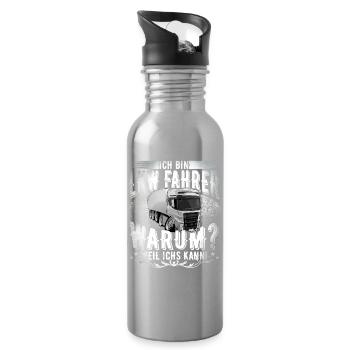 Lkw Fahrer - Trinkflasche mit integriertem Trinkhalm - Lightsilver - Rechts