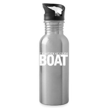 Boat Boat Captain Boating - Water bottle with straw - silver - Right