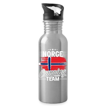 L'équipe de camping de Norvège - Gourde avec paille intégrée - argent clair - Droite
