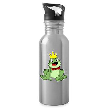 Frog Crown - Water bottle with straw - silver - Right