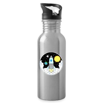 Rocket space - Water bottle with straw - silver - Right