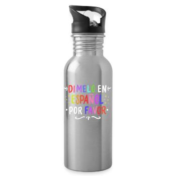 Spanish Spanish Teacher Language - Water bottle with straw - silver - Right