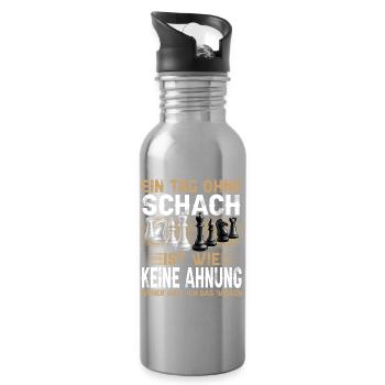Schach - Trinkflasche mit integriertem Trinkhalm - Lightsilver - Rechts