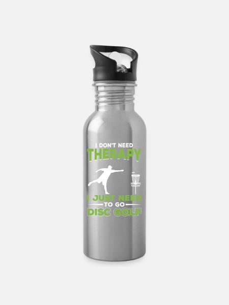 Disc Golf - Trinkflasche mit integriertem Trinkhalm - Lightsilver