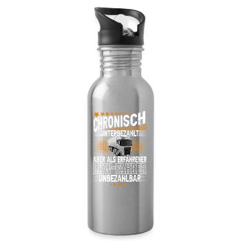 Lkw Fahrer - Trinkflasche mit integriertem Trinkhalm - Lightsilver - Rechts