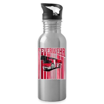 Feuerwehr - Trinkflasche mit integriertem Trinkhalm - Lightsilver - Rechts