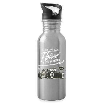 Hot Rod Hotrod Véhicule Vintage Rétro - Gourde avec paille intégrée - argent clair - Droite