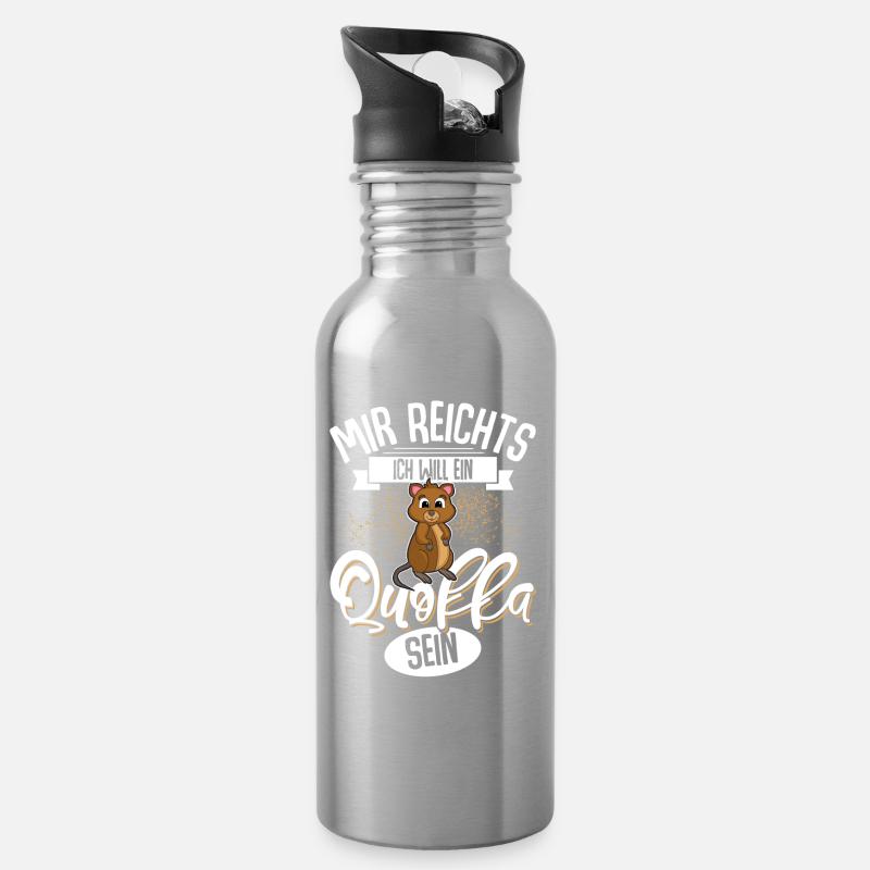Quokka - Trinkflasche mit integriertem Trinkhalm - Lightsilver