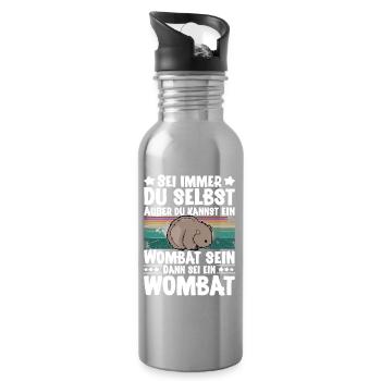 Wombat - Trinkflasche mit integriertem Trinkhalm - Lightsilver - Rechts