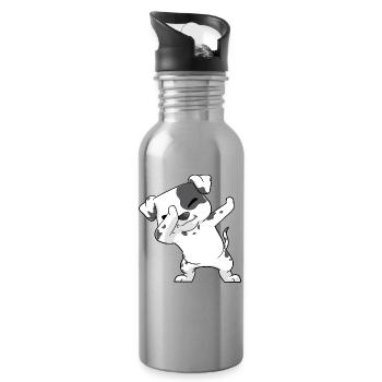 Dalmatiner Kawaii - Trinkflasche mit integriertem Trinkhalm - Lightsilver - Rechts