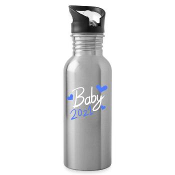 Bébé 2021 - Gourde avec paille intégrée - argent clair - Droite