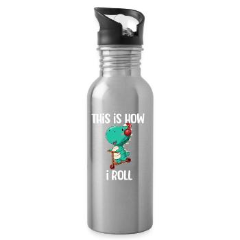 Scooter Dinosaurier - Trinkflasche mit integriertem Trinkhalm - Lightsilver - Rechts