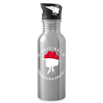 Original Schwarzwaldmädel Bollenhut Schwarzwald - Trinkflasche mit integriertem Trinkhalm - Lightsilver - Rechts