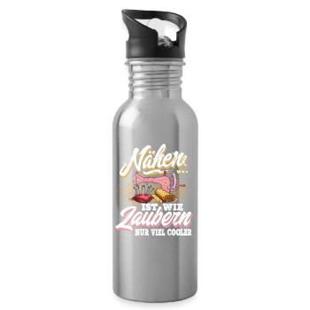 Nähen - Trinkflasche mit integriertem Trinkhalm - Lightsilver - Rechts
