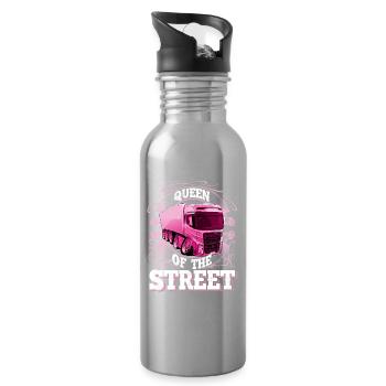 Truck driver - Water bottle with straw - silver - Right
