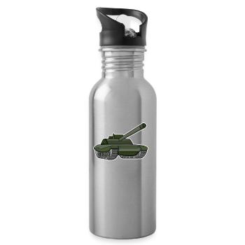 Panzer - Trinkflasche mit integriertem Trinkhalm - Lightsilver - Rechts