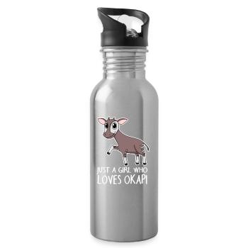 okapi - Water bottle with straw - silver - Right