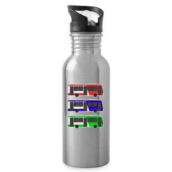 Bus - Trinkflasche mit integriertem Trinkhalm - Lightsilver - Rechts