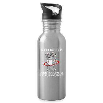 Hullern Katze - Trinkflasche mit integriertem Trinkhalm - Lightsilver - Rechts