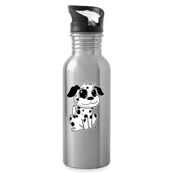 Dalmatien - Gourde avec paille intégrée - argent clair - Droite