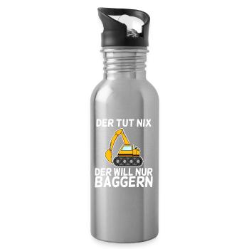 Bagger Baggerfahrer - Trinkflasche mit integriertem Trinkhalm - Lightsilver - Rechts