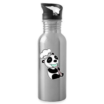Boiling Baby Panda - Water bottle with straw - silver - Right