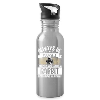 Hase - Trinkflasche mit integriertem Trinkhalm - Lightsilver - Rechts