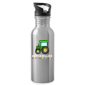 Kindergarten Kindergartenkind - Trinkflasche mit integriertem Trinkhalm - Lightsilver - Rechts