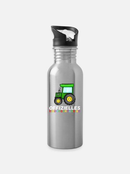 Kindergarten Kindergartenkind - Trinkflasche mit integriertem Trinkhalm - Lightsilver