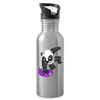 Panda Virus Combat - Gourde avec paille intégrée - argent clair - Droite