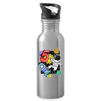 5ème anniversaire astronaute 5 ans cadeau garçon - Gourde avec paille intégrée - argent clair - Droite
