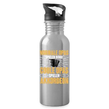 Akkordeon - Trinkflasche mit integriertem Trinkhalm - Lightsilver - Rechts