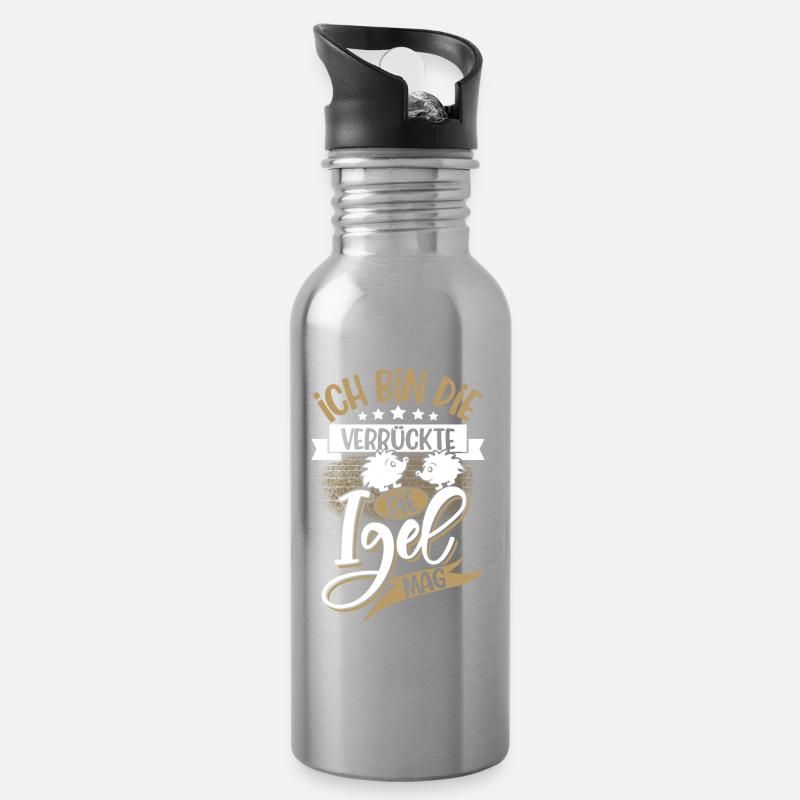 Igel - Trinkflasche mit integriertem Trinkhalm - Lightsilver