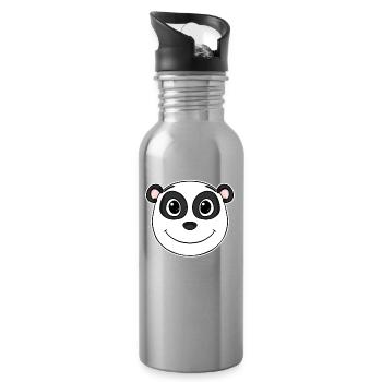 Panda - Trinkflasche mit integriertem Trinkhalm - Lightsilver - Rechts