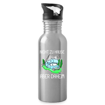 Wohnmobil Blau - Trinkflasche mit integriertem Trinkhalm - Lightsilver - Rechts