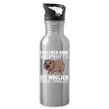 Wombat - Trinkflasche mit integriertem Trinkhalm - Lightsilver - Rechts