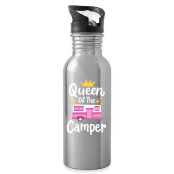 Wohnmobil Camping Wohnwagen - Trinkflasche mit integriertem Trinkhalm - Lightsilver - Rechts